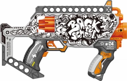 Іграшковий пістолет автомат. барабан на батар. з м'як. набоями Повернення до школи (24 шт.)(35х25см)