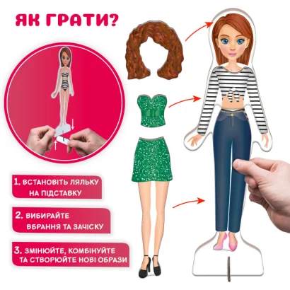 Настільна магнітна гра "Fashion story" ML4032-08 EN магнітна лялька, 27 магнітів
