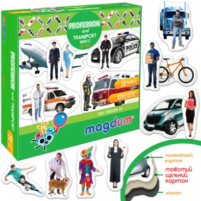 Дитячий набір магнітів Професії і транспорт ML4031-31 EN