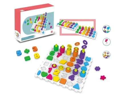 Розвиваюча гра "Логіка-вкладиш 2 в 1" DF78 цифри, букви, фігури