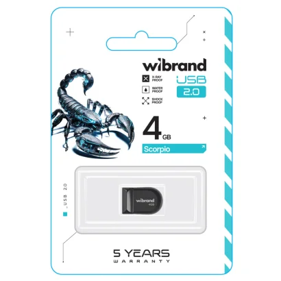 Флеш-накопичувач Wibrand USB 2.0 Scorpio 4Gb Black