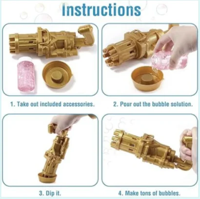 Генератор мильних бульбашок Bubble Gun Blaster "Кулемет" Bambi BB-04893