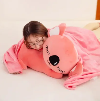 Дитяча м'яка іграшка "Коала" L1129(Pink) іграшка з пледом, розмір 50 см