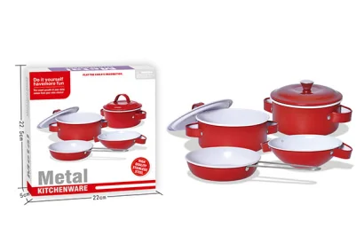 Дитячий набір посуду "Kitchenware" 620-B5(Red) каструля, пательня