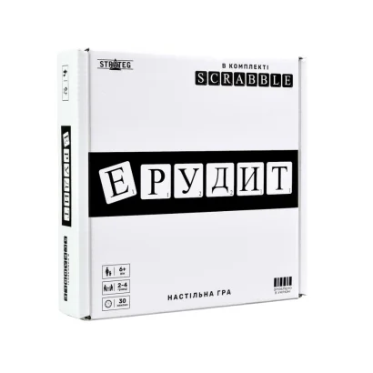 Настільна гра "Ерудит чорно-білий" 30640 ігрове поле, набір букв