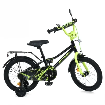 Велосипед дитячий MB 16015-1 колеса 16 дюймів, чорно-зелений