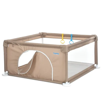 Дитячий манеж MR 1339-BG, бежевий, ширина з ніжками 132 см