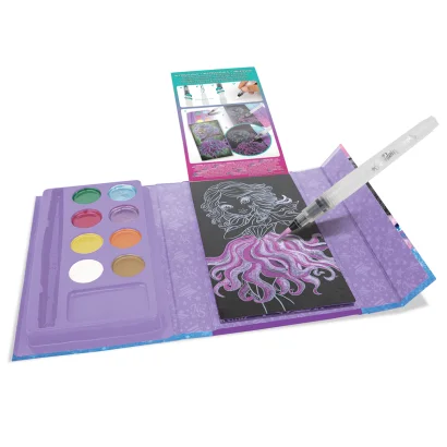 Набір для творчості NEBULOUS STARS &ndash; РОЗМАЛЬОВКА З ВОДОЮ, ЧОРНІ АРКУШІ: ВІЗЬМИ В ДОРОГУ