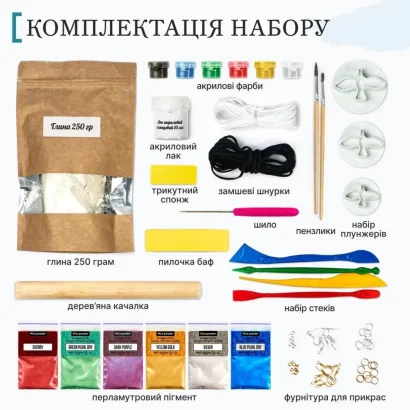 Великий набір для створення прикрас "Птахи" GL-008 з пластичної глини