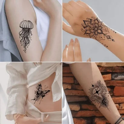 Набір дитячих тимчасових татуювань "Чорні міні №4" black-tattoo-mini-set-4-H