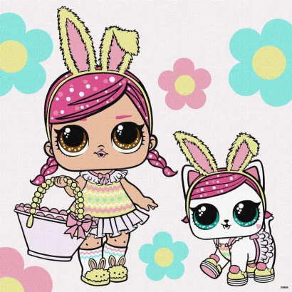 Картина за номерами "L.O.L. Surprise! Spring Bling Hops with Kittea" KHO1102, 40х40 см
