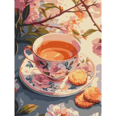Картина за номерами "Квітковий чай" &copy;art_selena_ua KHO5722, 30х40 см