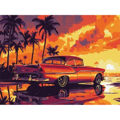 Картина за номерами "Ретро захід сонця" &copy;art_selena_ua KHO6389, 30х40 см