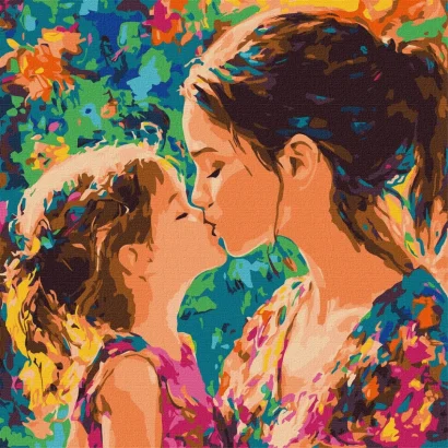 Картина за номерами "Материнський поцілунок" &copy;art_selena_ua KHO8577, 40х40 см