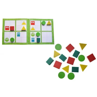 Дерев'яна дитяча логічна гра "Судоку геометричне" QB800-001, 16 елементів