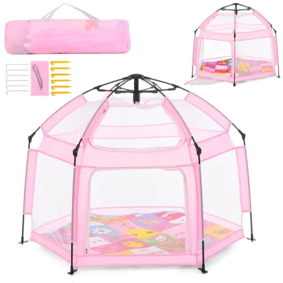 Дитячий манеж MR 1512 Powder Pink 146&times;127&times;110 см