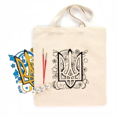 Набір для творчості екосумка-розмальовка "Тризуб" N0003604, 38х42 см