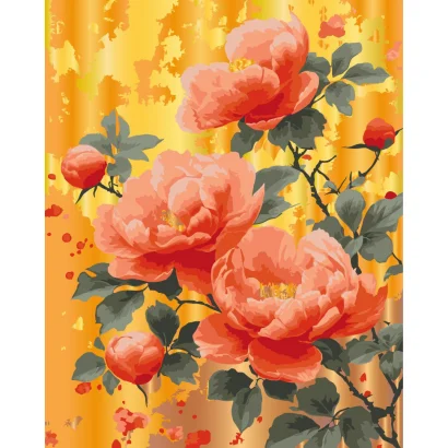 Картина за номерами "Золото троянд" 13163-AC з металізованими фарбами 40х50 см