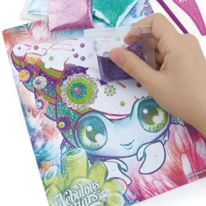 Набір для творчості Зоряні блискітки та фольга Nebulous Stars 11027, 3 шаблони для декорування