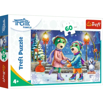 Пазли - (60 елм.) - &quot;Трефлики на катку&quot; /Trefl
