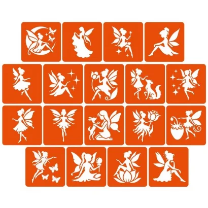 Набір трафаретів для біо-тату "Fairies №2" fairies2_5x5_18_1