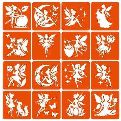 Набір трафаретів для біо-тату "Fairies №2" fairies2_simple-16