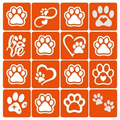 Набір трафаретів для біо-тату "Таба лапки" taba-lapki-16