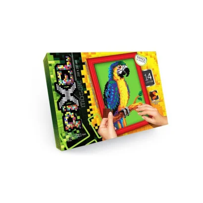Набір для творчості "Мозаїка Піксель: Папуга" РМ-01-02, 21х29,7 см, рамка в наборі