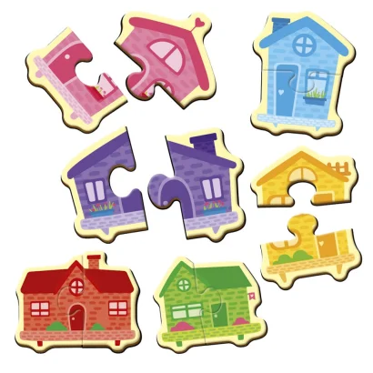 Дитячі магнітні пазли "Кольорові будинки" VT1733-03, 6 картинок