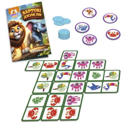 Гра настільна "Вартові джунглів" VT8055-47, 5 фішок з тваринами