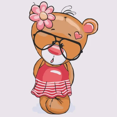 Картина за номерами "Сором&rsquo;язливе ведмежа" 15061-AC 30x30 см