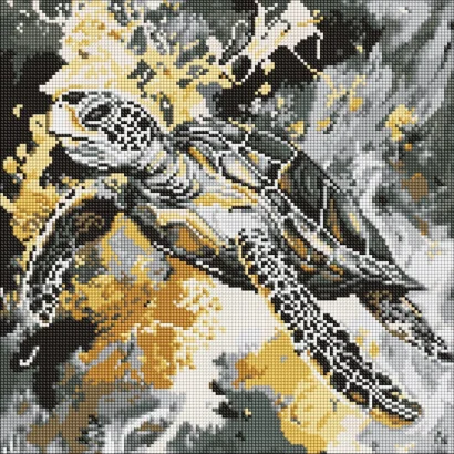 Алмазна мозаїка "Золота черепаха" &copy;art_selena_ua AMO8262, 40х40 см