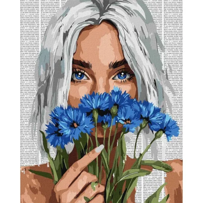 Картина за номерами "Барвиста поезія: Волошки" &copy;art_selena_ua KHO8584, 40х50 см