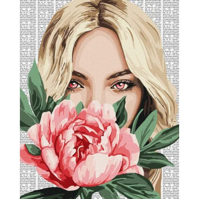 Картина за номерами "Барвиста поезія: Півонія" &copy;art_selena_ua KHO8599, 40х50 см