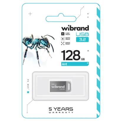 Флеш-накопичувач Wibrand USB 3.2 Gen1 Ant 128GB Silver