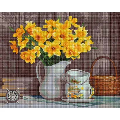 Алмазна мозаїка "Натюрморт нарцисів" DBS1010, 40х50 см