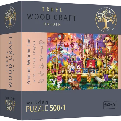 Пазли фігурні з дерева на 500 + 1 елм "Чарівний світ"
