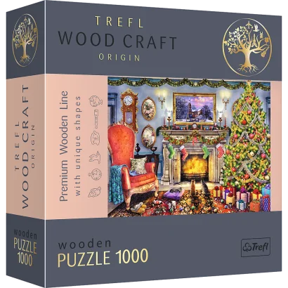 Пазли фігурні з дерева - (1000 елм.) - "Новорічний затишок"