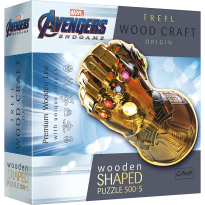 Пазли фігурні з дерева - (500 + 5 елм.) - "Рукавиця нескінечності"