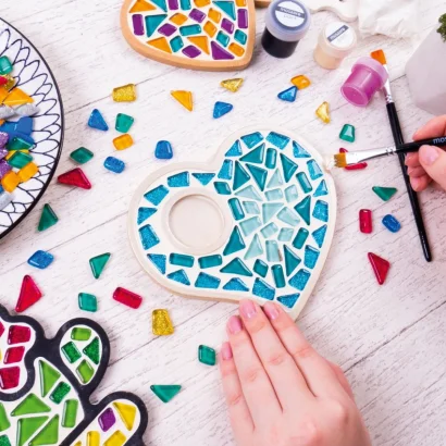 Дитячий набір для творчості кришталева мозаїка "Підсвічник-Серце" MA1011