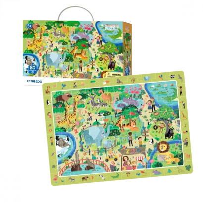 Пазл навчальний DoDo "Зоопарк" 300259, 80 деталей