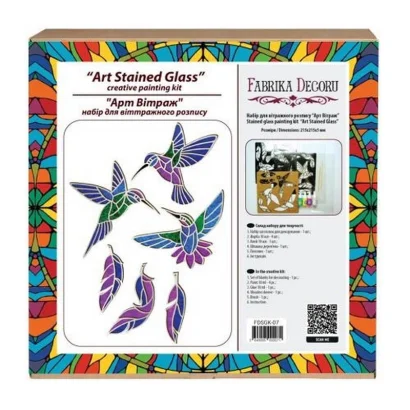 Набір для вітражного живопису за номерами "Колібрі" FDSGK-07