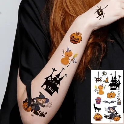 Набір дитячих тимчасових тату "Хелловін" kids-tatto-halloween-set-30