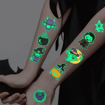 Набір дитячих тимчасових тату "Halloween glow" kids-tatto-halloween-glow-set-1
