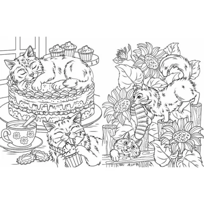 Велика книга розмальовок Коти та собаки 1736021, 64 сторінки