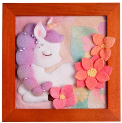 Набір для валяння голкою "Єдиноріг" YG0252 рамка 18х18 см, дерево