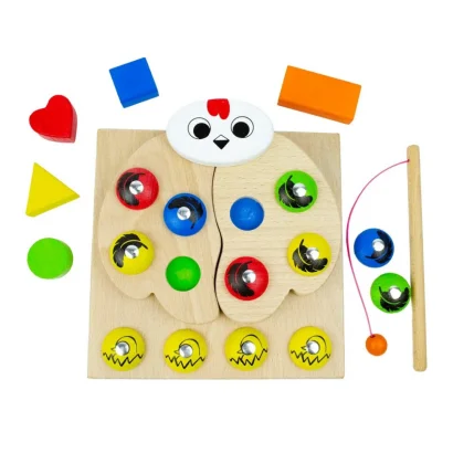 Дерев'яна розвивальна гра "Магнітний сортер Квочка" 900637
