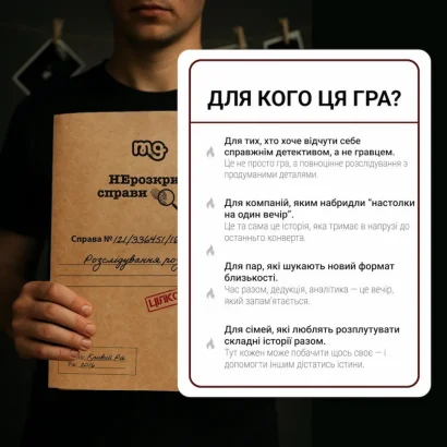 Настільна гра "Нерозкриті справи №3" 0036MG, понад 50 документів слідства