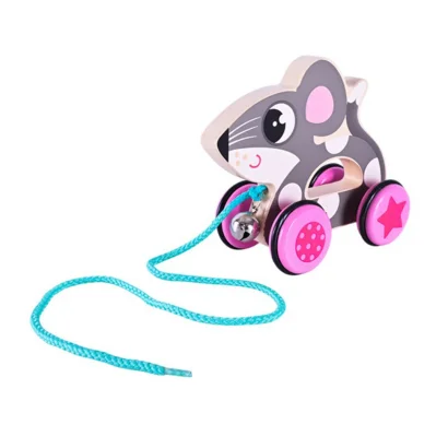 Дитяча дерев&rsquo;яна каталочка "Мишеня" C15030-3 на мотузці