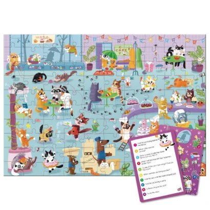 Дитячий пазл Шукай та знаходь "Котяче кафе" 300667, 100 елементів